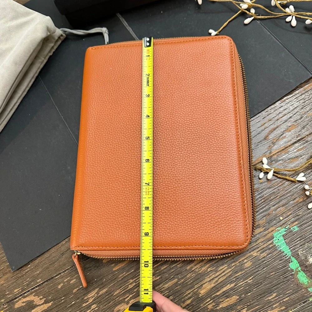 Moterm Zippered Leather Cover for A5-Notebooks Burnt Orange New 9.5